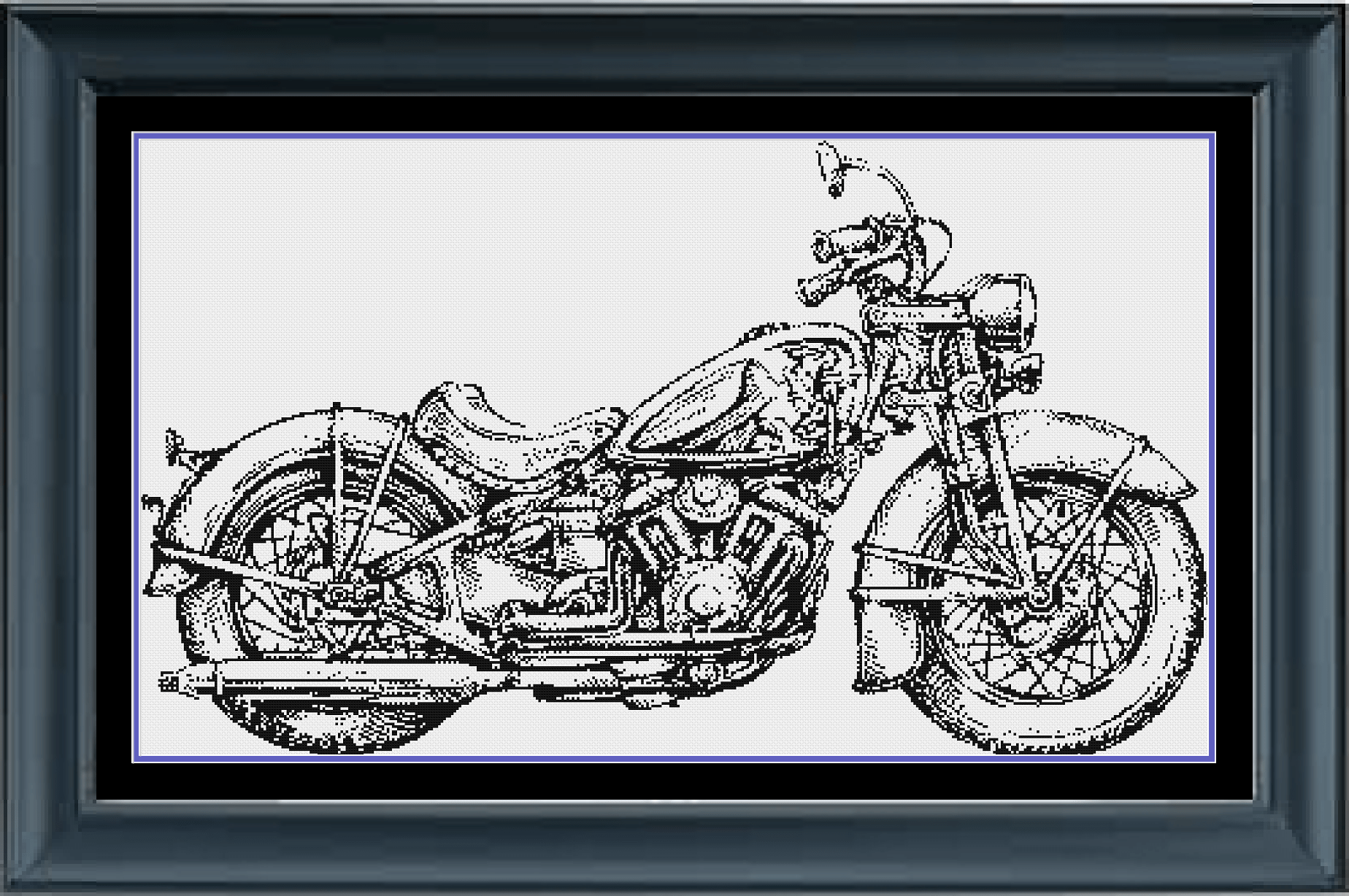 Stitching Jules Design Cross Stitch Pattern Physical Pattern - $15 Motorcycle Cross Stitch Pattern | Blackwork Cross Stitch Pattern | Physical And Digital Pattern Options